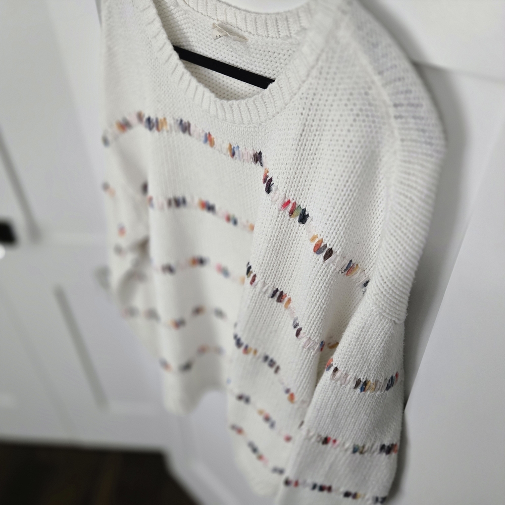 The General Good, Size XL, White And Multicolor Knit Sweater - Picture 7 of 9
